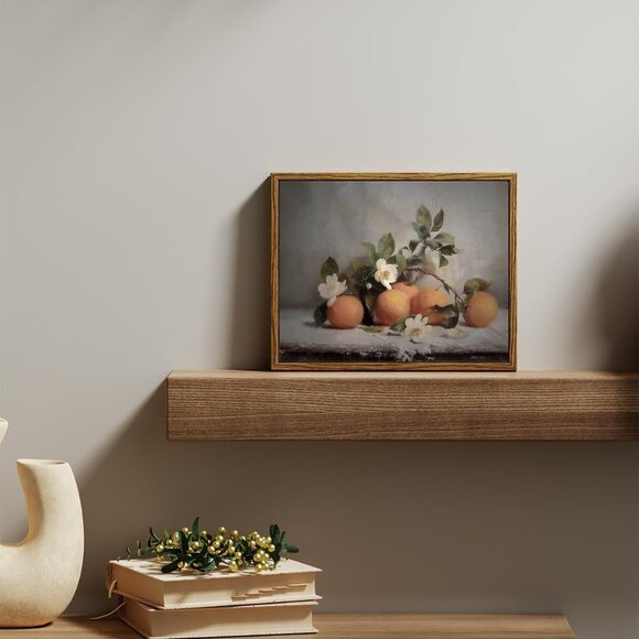 Vintage Farmhouse Framed Wall Art, Oranges Still Life Paintings Kitchen Decor Ae - Picture 3 of 7